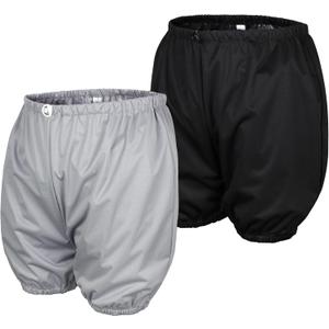 Leekalos Reusable Adult Diaper Covers - 2 Packs Washable Incontinence Underwear Cover with Adjustable Elastic Widened Waistband Boxer Briefs Leakproof Protection for Men (Black Grey) XL