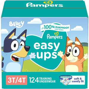 Pampers Training Pants - Easy Ups Boys & Girls Bluey - Size 3T-4T, 124 Count, Children's Potty Underwear (Packaging May Vary)