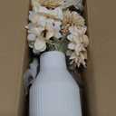 Mkono Small Artificial Flowers in Ceramic Vase Centerpieces Coffee Table Decor, Silk Flower Arrangements for Home Decor Indoor Fake Flower Bouquet for Bathroom Dining Room Kitchen (Brown, Medium)