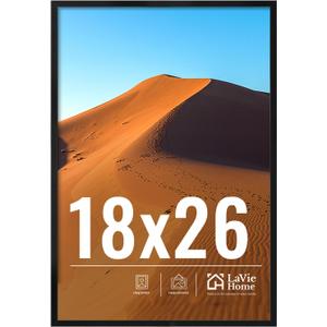 LaVie Home 18x26 Picture Frame for Wall Display, 18x26 Black Picture Frame with HD Plexiglas, 18 x 26 Poster Frame 1 Pack, Display Frame for Vertical or Horizontal, Classic Collection