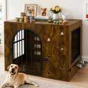 32 Inch Dog Crate Furniture for Small Medium Dogs, Brown