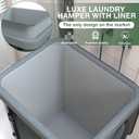 40 Gal(150L) High Grade Large Laundry Basket with Wheels, Rolling Laundry Hamper, Laundry Cart with Metal Frame and Removable Bag Design, Suitable for Laundry Room, Bedroom