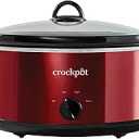 Crock-Pot Large 7 Quart Capacity Versatile Electric Food Slow Cooker Home Cooking Kitchen Appliance with Removable Ceramic Bowl, Red