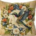 2 x GAGEC Summer Pillow Covers 18x18 Inch Vintage Spring Decor Bumming Bird Decor Bird Throw Pillowcases for Home Living Room Bedroom Holiday Decorations