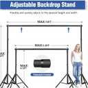 Heavy-Duty Backdrop Stand 10x8.5 ft, Upgrade Telescopic Adjustable Photography Backdrop Stand for Parties, Stage Decoration Stand with Clamps, Sandbags, Carring Bag