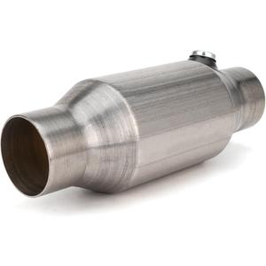 2.5 Inch Inlet/Outlet Universal High Flow Front Catalytic Converter Direct-Fit with O2 Port (EPA Compliant)