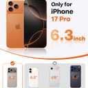 TORRAS Magnetic Shockproof for iPhone 17 Pro Case, Compatible with MagSafe, Military-Grade Drop Protection, Camera Control, DIY Button, Slim Translucent Phone Case for iPhone 17 Pro, Orange