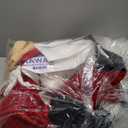 QMKKX Santa Costume Suit for Men Adults with Fake Belly Pouch, 11PCS Claus Set Deluxe Velvet Professional Cosplay Father Christmas Suits, Red Daddy Outfit Xmas Santa's Costumes Suite for Holiday Party, Medium