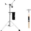 ROWELL Snare Drum Stand Snare Stand with Drum Sticks Double Braced Snare Stand Fit for 10 to 14 Inch Snare Drum and Practice Pad,Standing Snare Drum Stand Adjustable 40.5 Inches for Drum Beginners