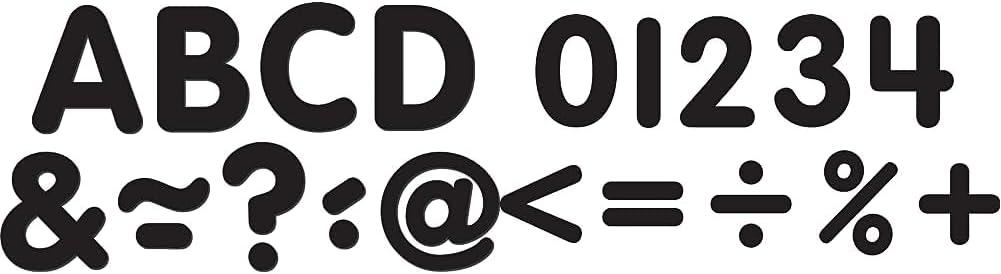 Black Classic Magnetic Letters (87 Pieces) and Numbers (0.10" x 2.50" x 2.50")