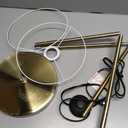 Gold Floor Lamps for Living Room, Modern Bright Standing Lamp, Black Lamp Shades, Foot Switch, Simple Pole Lamps Corner Lamp for Bedroom,Office, Living Room, Den, Black Living Room Lamp (No Bulb)