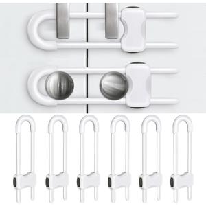 Baby Proofing Cabinets,Cabinet Locks for Babies,U-Shaped Child Locks for Cabinets, Child Proof Cabinet Latches,Child Safety Cabinet Locks with Adjustable by SPISPI (Pack of 6)