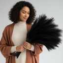 Suncalla 72 Pcs Black Pampas Grass Decor 21.7 Inches Faux Tall Pampas Grass Bulk Artificial Dried Flowers Black Feathers for Vase Filler Home Boho Decor Halloween Wedding Party Gothic Bathroom Wall