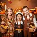 Kenning 20 Pcs Pumpkin Scarecrow Thanksgiving Award Medals, 2" Metal Medals with Neck Ribbon for Harvest Festival Award Trophy for Home School Party Favors Holiday Event Decor Supplies