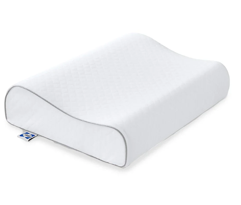 Sealy Contour Curve Memory Foam Bed Pillow for Pressure Relief, Adaptive Memory Foam Pillow with Washable Knit Cover, Standard, 15L x 20W in x 5H in,White