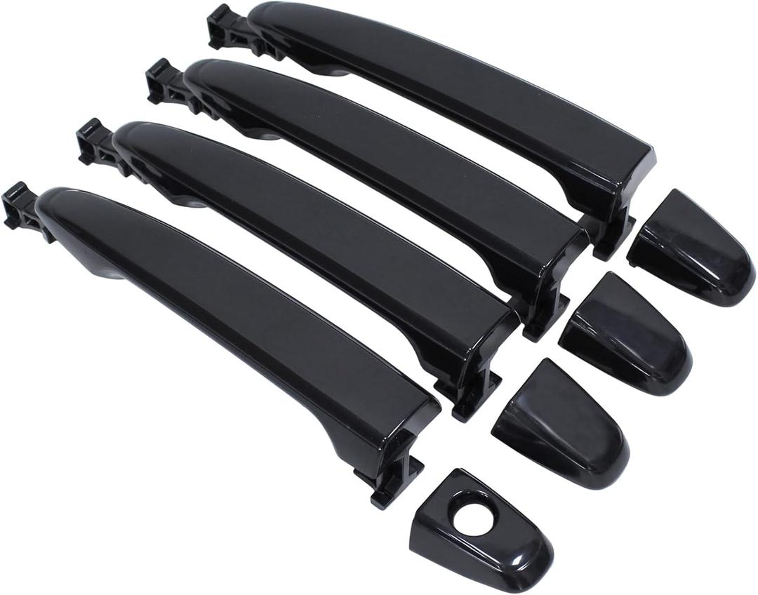 MOTOKU Black Exterior Door Handle Set for Toyota Camry Sienna Tacoma 4Runner Highlander Avalon for Lexus RX400h GX470 Front Rear Left Driver and Right Passenger Side
