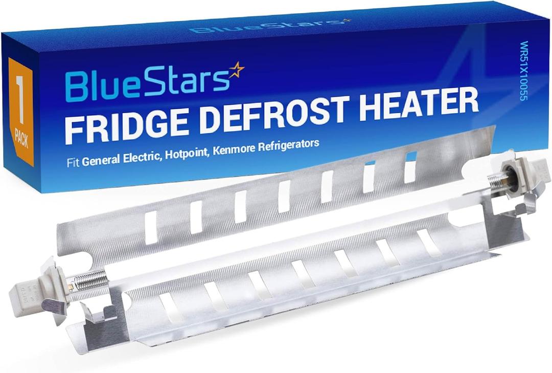 BlueStars Upgraded WR51X10055 Refrigerator Defrost Heater Replacement - with METAL SHIELD - Compatible with G.E & Kenmore Refrigerators - Replaces AP3183311 914088 AH303781 EA303781