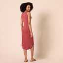 Amazon Essentials Women's Jersey Regular-Fit Sleeveless v-Neck Midi Dress (Previously Daily Ritual) (Large, Brick Red)