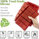 JOERSH 2PCS Square Silicone Caramel Hard Candy Molds for Chocolate, Truffles, Ganache, Jelly, Praline, Brownie, Butter, Ice Cube Tray