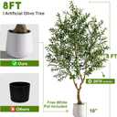 Large Faux Olive Tree Tall Artificial Trees with Pot Indoor Outdoor Realistic Floor Fake plantas for Home Living Room Bedroom Office Porch Outside Patio arboles para decoracion Housewarming Gift