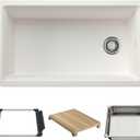 Blanco Inteos 33" Undermount Single Basin Granite Composite Kitchen Sink with Colander and Cutting Board