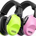 Dr.meter Noise Cancelling Ear Muffs: SNR27.4 Noise Cancelling Headphones for Adults Kids Ear Protection for Monster Jam Autism Sensory Concerts Fireworks- 2 Pack Green & Pink