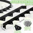 Pushglossy 20 Pcs 65.62ft Metal Paver Edging with Spikes for Paver Projects 39.37" L x 1.2" H Black Bendable Metal Strips Yard Landscape Lawn Edging Border Pathway Divider for Lawn, Garden, Yard