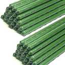 Garden Stakes 5 ft Plastic Coated Steel Tube Sturdy Metal Plant Sticks for Tomato,Cucumber,Bean,Tree,Pack of 50