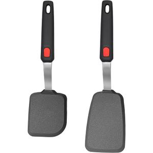 2 Pack Silicone Spatula Turner, 600F Heat Resistant Kitchen Spatula Set for Nonstick Cookware, Cooking Utensil Set for Egg Pancake Flipper/Heat Resistant Silicone Grip