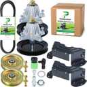 2 Pack 918-04822B Spindle Assembly with 954-04060C Belt 756-04129B Idler Pulley and 490-900-M061 Deck Wash Kit 783-06424A-0637 Deck Belt Cover Replaces 918 04822B 918-04822A 91804822B