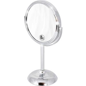 Deco Brothers Vanity Mirror with Stand 6-Inch Double Sided, 8X Magnification, Chrome