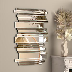 JACUKO Decorative Mirrors for Wall Decor Large Mirrors for Wall Decor Living Room Silver Mirrors 24×36 inch (Gold Brown)