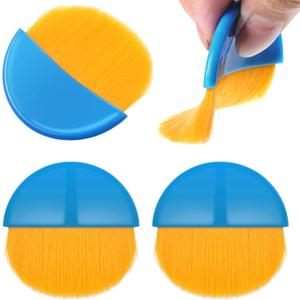 Boao 4 Pieces Brush Applicator Diamond Painting Brush Accessories Tools, Artist Drawing Flat Paintbrush for DIY Gesso, Varnishes, Oil Paint, Acrylic Painting, Watercolor(Blue and Gold)