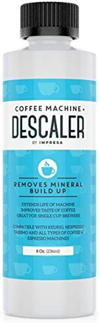 IMPRESA Coffee Machine Descaler (2 Uses Per Bottle) - Made in the USA - Universal Descaling Solution, Compatible with Nespresso, Delonghi and All Single Use Coffee and Espresso Machines (8 Fl Oz (Pack of 1))