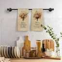 Christian Floral Kitchen Towels Decorative 16x24 Set of 2, Bible Verse Dish Towels Cloths Dishcloths Tea Towel Gifts for Christian Women, Vintage Fall Bathroom Kitchen Hand Towel Decor (Beige Flower-3 (2pk))