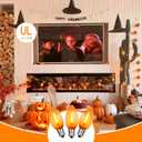 2 x C7 LED Light Bulbs, 12 Pack Halloween Orange Outdoor String Lights Replacement Bulbs, 0.6W E12 Candelabra Base for Patio, Halloween & Christmas Party Decor