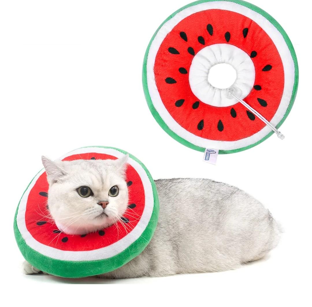 Adjustable Cat Cone Collar Soft, Cute Cat Donut Collar After Surgery, Kitten Recovery Cones to Stop Licking