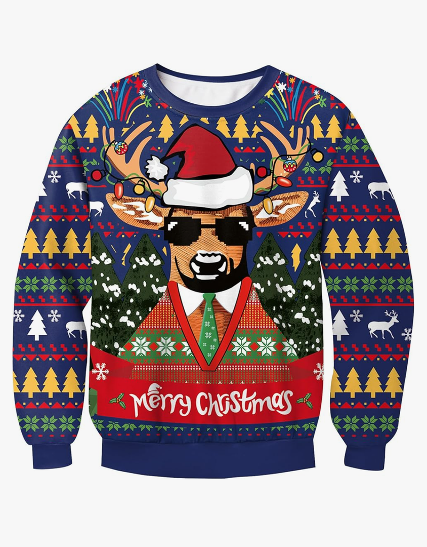 BesserBay Unisex Kids Ugly Christmas Sweater 3D Graphic Funny Long Sleeve Holiday Pullover Sweatshirt 4-14 Years