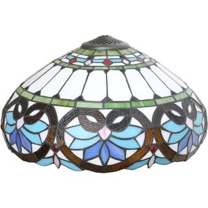 16 Inch Baroque Lamp Shade Replacement Only Tiffany Style Stained Glass Lampshade Retro Pastoral Lamp Cover Accessories Fit for Table Lamp Pendant Light Ceiling Light Floor Lights,Blue a