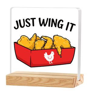 Funny Desk Shelf Decor, Wing Decorative Tabletop Acrylic Sign