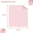Baby Blanket 30" x 40" Pink Rose,Super Soft Floral Minky Blanket for Boys Girls,Double Layer with Dotted Backing,Crib Receiving Blanket for Nursery/Stroller/Toddler Bed/Carseat