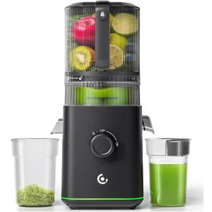 Juicer Machines, 3-in-1 Cold Press Juicer with 6.5" Large Feed Chute for Whole Fruits & Vegetables, 100oz Large Capacity for Family Use, Easy to Clean (Matte Black)