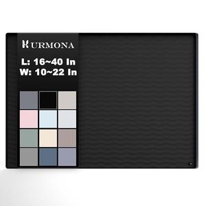 URMONA 19'' x 19'' Waterproof Silicone Under Sink Mat Cabinet and Counter Protector, Shelf Liner for Kitchen and Bathroom, Storage and Organizers, Litter Mat, Pet Cat Puppy Essentials（Black）