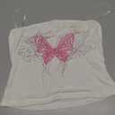 SOLY HUX Women's Rhinestone Cute Print Y2K Crop Tops Sleeveless Strapless Summer Bandeau Tube Top (Medium)