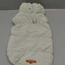 ABRRLO Winter Warm Dog Jacket for Dogs Cat Cold Weather Coats with Harness Paded Dogs Fleece Vest Waterproof Windproof Dog Snow Jacket Pet Puppy Clothes (Khaki,L)