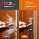 T-Shaped Rubber Weather Stripping Door Seal Extra Thick 2mm, 1.38 in x 20 Ft Heavy-Duty Alien Draft Seal Insulation Tape for Doors, Windows and Glass Shower Sweep Gaps(Clear)