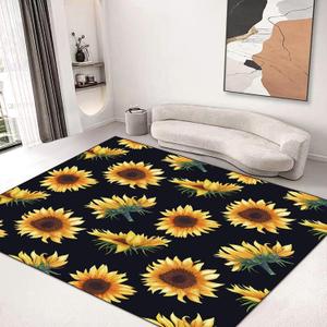 Area Rug 5'x6' Floor Mat Non-Slip Rugs Washable Carpet for Living Room Bedroom Dining Indoor Decor Gift Sunflower