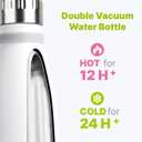 Kids Water Bottle for School-12 oz Stainless Steel Vacuum Insulated Sports Water Bottle Cola Shape Leak Proof Travel Water Bottle (White)