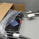 EVER ADVANCED Portable 30.7" Seat Height Tall Folding Camping Chair Directors Chair High Foldable Bar Stool with Side Table for Makeup Artist, Sports Event, Craft Show, Supports 350LBS Black Grey