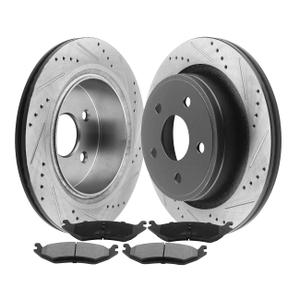 352mm Rear Brake Pads and Rotors Replacement for Chrysler Aspen, Dodge Durango Ram 1500 Ceramic Pads Brake Kit 120.67054 53006